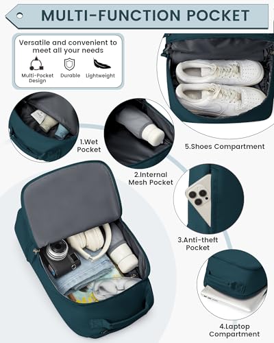 Gym Backpack for Women, Gym Bag with Shoe Compartment, Water Resistant Lightweight Sports Yoga Travel Backpack with Wet Pocket,Cheer Backpack,Blue - color: C3-peacock Blue