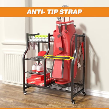 Ultrawall Golf Bag Storage Rack Organizer, Golf Bag Holder Stand for Garage, Golf Equipment Rack