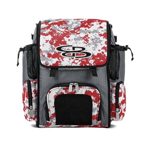 Boombah Mini Superpack Bat Bag Digital Camo Gray/Red PS-9014-3001C23 GY/RD - color: Gray/Red_C23