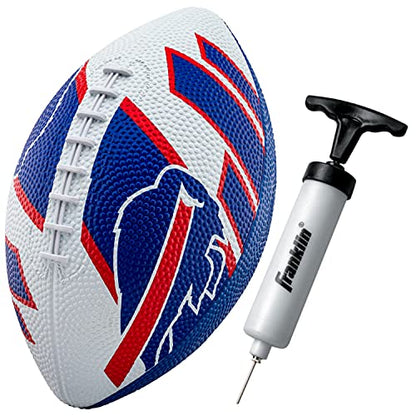 Franklin Sports NFL Team Footballs - Rubber Youth Mini Balls for All Teams - Kids 8.5" Football + Air Pump Sets - Official NFL Licensed - style: Buffalo Bills
