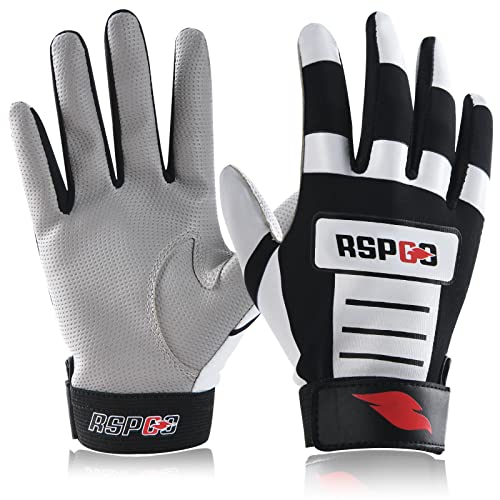 Youth Baseball & Softball Batting Gloves for Kids with Super Grip Fit - color: Classic Black, size: Youth XS/S(5.5in-6in)