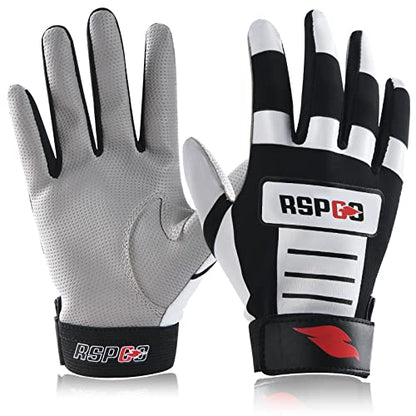 Youth Baseball & Softball Batting Gloves for Kids with Super Grip Fit - color: Classic Black, size: Youth XS/S(5.5in-6in)