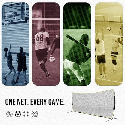 Barricade Backstop Net, 12x9 ft/ 16x10 ft/ 20x10 ft Ball Stop Netting with Carry Bag & Ground Stakes, Quick Setup, Portable, Perfect for Lacrosse, Baseball, Basketball, Soccer - size: 20x10 ft