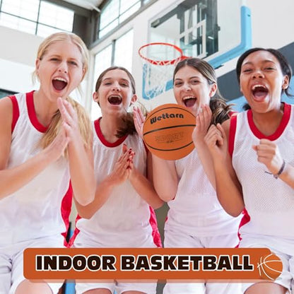 Wettarn Rubber Training Basketball with Pump Street Ball Made for Teens Adults Indoor and Outdoor Game Gym Training Competition Basketball Games - size: Size 4