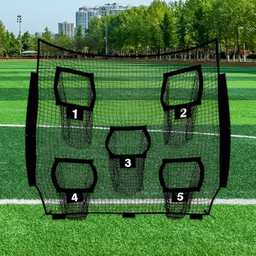Football Throwing Net Baseball Practice Net Portable Sturdy Stable Sports Equipment with 5 Target for Football Playground