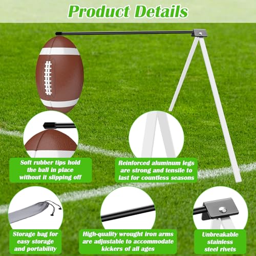 Football Kicking Tee, Portable Kicking Tee Holder for Football Stand Field Goal Holder Football Training Practice Equipment