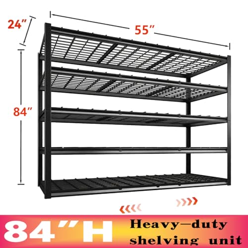 Garage Shelving, Heavy Duty Storage Shelves Metal Shelf Unit Adjustable Industrial Storage Racks for Shop,Warehouse,Basement (5T 84 * 55 * 24, 5) - size: 5T 84*55*24