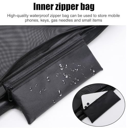 Mesh Sports Ball Bag, Large Capacity Football Basketball Shoulder Duffel, Multi Purpose Soccer Training Storage Organizer - color: Black