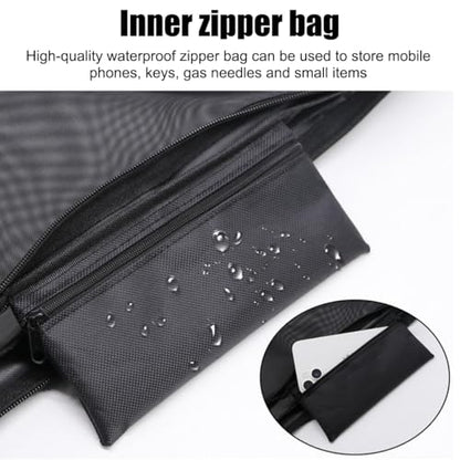 Mesh Sports Ball Bag, Large Capacity Football Basketball Shoulder Duffel, Multi Purpose Soccer Training Storage Organizer - color: Black