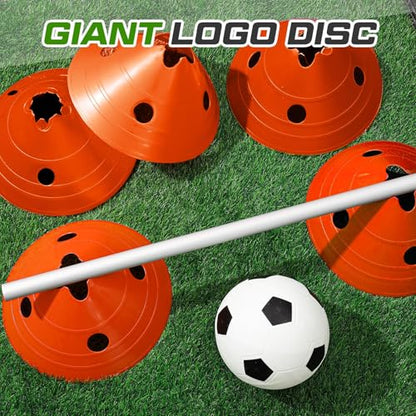 Jumbo Disc Cones Jumbo Soccer Cones with Mesh Bag Giant Large Agility for Soccer Training Adult Sports - color: Orange