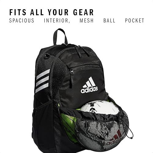adidas Stadium 4 Soccer Backpack – Team Sports Bag with Ball Pocket, 36L - color: Black/3.0