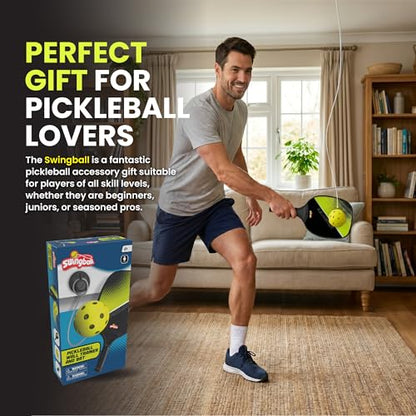 Swingball Pickleball Wall Trainer Set – Portable Solo Practice Paddle, Real Ball for Indoor and Outdoor, Designed to Improve Control, Accuracy, Reflexes & Overall Skill Development, Ages 6+