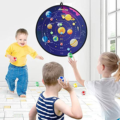 BooTaa 29" Large Dart Board for Kids, Kids Dart Board with Sticky Balls, Boys Toys, Indoor/Sport Outdoor Fun Party Play Game Toys, Birthday Gifts for 3 4 5 6 7 8 9 10 11 12 Year Old Boys Girls - style: Outer Space