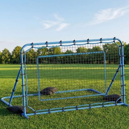 VEVOR Soccer Rebounder Net, Quick-Switch Angle Soccer Goal Rebounder for Control, Passing Practice, Heavy-Duty Iron Frame & PE Net, Easy Setup Ball Training Equipment for Teens&Adults - size: 7x4FT