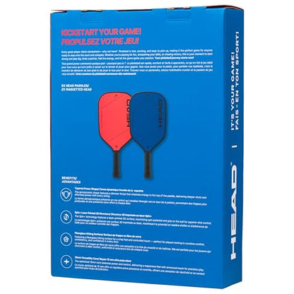 HEAD Kickstarter Pickleball Starter Set – 2 Kickstarter Plus Paddles, 2 Outdoor Pickleballs, Carry Bag – Beginner Friendly Lightweight Pickleball Kit