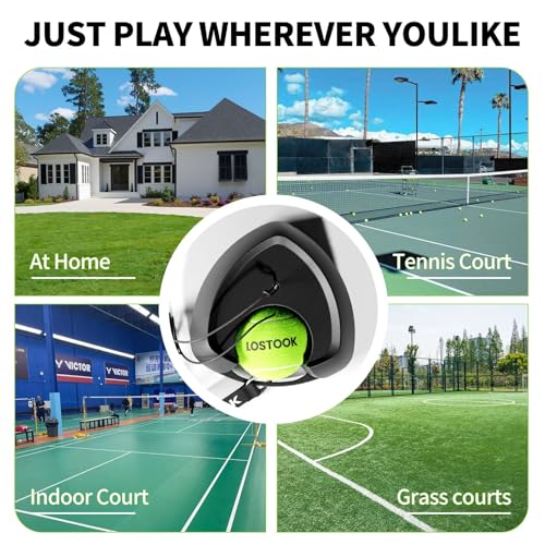 No-Fill Tennis Trainer, Solo Play Set for Backyard, Family Fun Skill Builder Kids Adults Beginners