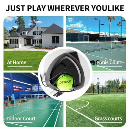 No-Fill Tennis Trainer, Solo Play Set for Backyard, Family Fun Skill Builder Kids Adults Beginners