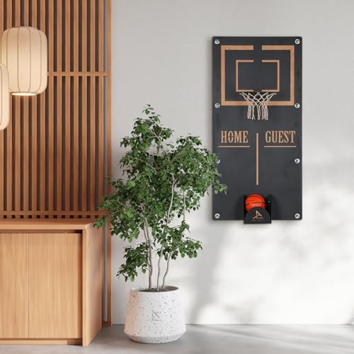 Archtwain Basketball Hoop Metal Wall Decor, Wall Mounted Game Room Office Playroom Wall Art, Metal Wall Art, Office Decor, Extraordinary Gift (Craft, Large)