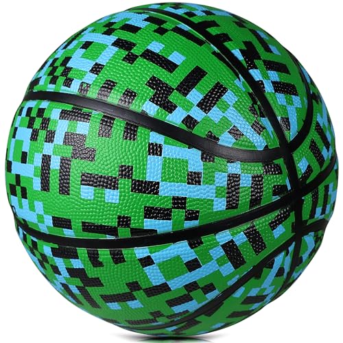 Official Rubber Basketball Outdoor Indoor Mens Basketball Ball Size 3/4/5/6/7 for Kids Youth Teen Boys and Girls Gift Ideas(Without Pump)