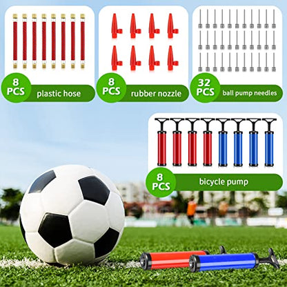 Chumia 8 Sets Ball Pumps Air Pump Bulk for Balls with Needle, Nozzle, Extension Hose Sports Ball Tool for Soccer Basketball Football Volleyball - color: Blue, Red