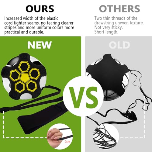 Football Kick Trainer, Soccer/Volleyball/Rugby Trainer Hands-Free Adjustable Solo Soccer Practice Aid Throw Training Equipment for Kids Adults Ball Sizes 3, 4, 5 - color: 5 Straps