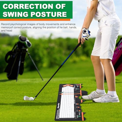 WinnerWhy Golf Training Mat Practice Swing Mat Practice Equipment for Beginner Posture Assistance Entry Level Golf Stance Corrector Indoor Outdoor