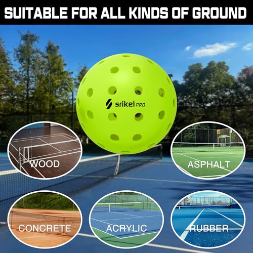 Pickleball Balls-USAPA Approved Outdoor/Indoor Pickleballs,Seamless Roto-Molded Design for Durability,Crack-Resistant 40-Hole Pickle Ball for Beginner Intermediate Pro Player,6/12/36/50/100Pack