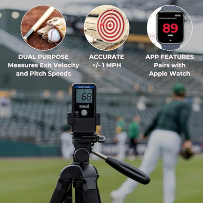 Pocket Radar Smart Coach Speed Gun for Baseball, Softball, Cricket - Accurate Pitching & Sports Speed Measurement, Portable Baseball Radar Gun Compatible with Pocket Radar App (iOS/Android)