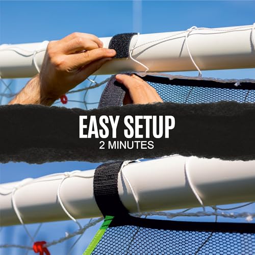 QuickPlay Target Net Lite Soccer Target Net - 5-Zone Shooting Trainer for Backyard & Club Practice - Easy Setup Soccer Training Equipment for Kids to Adults - Durable Mesh for Home Soccer Training - style: 8 x 5'