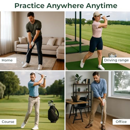 Tempo Stick Golf, Retractable Golf Swing Training Aid Right Handed, Telescopic Click with Grip Trainer for Daily Warm-Up, Best Indoor Golf Swing Trainer, Practice Club and Beginners