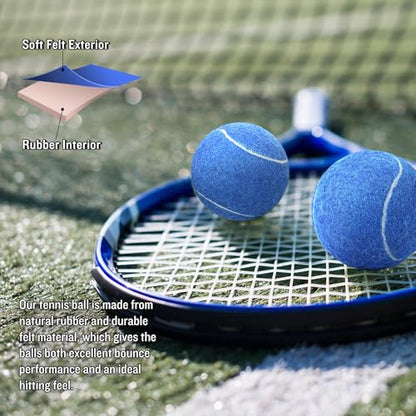 30/40 Pack Training Tennis Balls, Pet Dog Playing Balls, Practice Tennis Balls with Mesh Bag for Transport and Beginner Training - color: Blue-30Pack