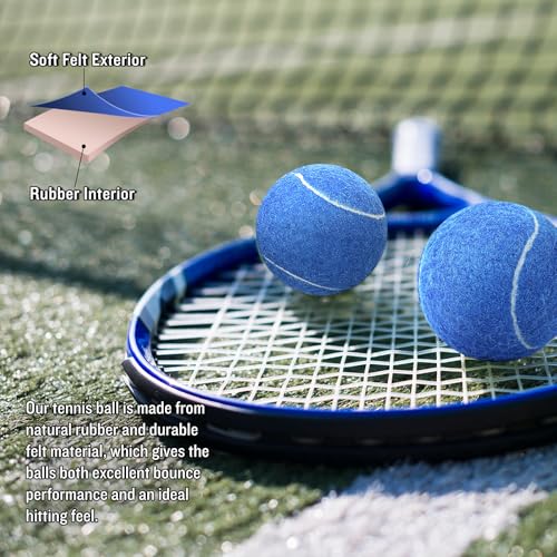 12/18 Pack Tennis Balls for Training, Pet Dog Playing, and Practice with Mesh Bag for Transport and Beginner Training - color: Blue-18Pack