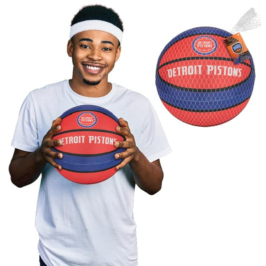 Bleacher Creatures Silent Basketball Size 7 (29.5") – Official NBA Licensed Indoor Foam Ball with Airless Construction, Quiet Performance, and Pro Feel - color: Detroit Pistons
