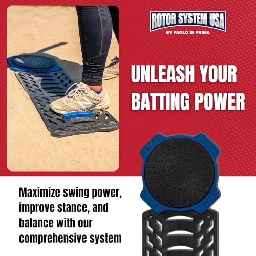 Power Batting System and Stride Plate Extension Bundle, Trainer to Improve Batting Power, Precision, and Stance, Easy Setup, Durable, Softball and Baseball Training Equipment