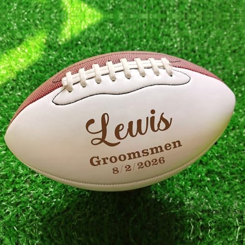 EDSG Custom Football Groomsmen Gifts 2026 Graduation Gifts for Him High School Personalized Footballs Junior Footballs Class of 2026 Full 12-Inch Football Gifts for Coach Dad Fan Birthday - color: Design 2