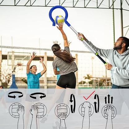 Volleyball Spike Trainer, Durable Lightweight Volleyball Training Equipment Adjustable Length Volleyball Hitting Trainer for Beginners & Pro Improving Serving and Hitting Placement