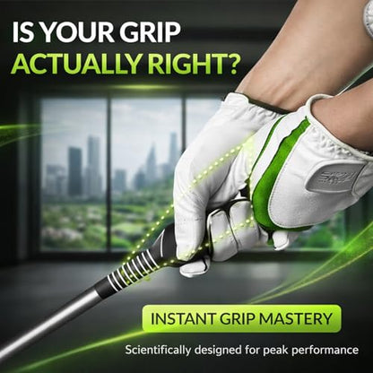 Retractable Golf Swing Training Aid Upgraded 3-in-1 Golf Training Aid - Fix Your Golf Swing Fast Grip Trainer with Audible Click Feedback, Portable Indoor/Outdoor Practice Aid