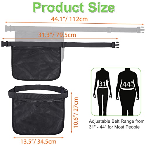 TOBWOLF Adjustable Tennis Ball Band Holder, Pickleball Waist Pouch, Mesh Hip Ball Bag Carrier, Fanny Pack Holding 8-10 Tennis or Pickleball for Cycling, Golf