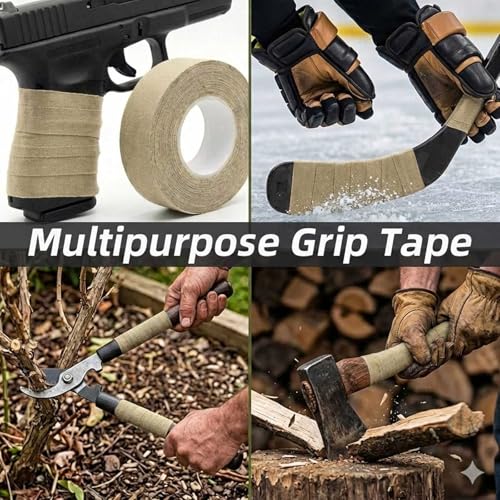 2 Rolls Magsaddle Gun Grip Tape, Non-Reflective, No Residue Goon Grip Tactical Tape for Pistol, Handgun, Rifle, Sports, Tool, Pull Up Bars, Handles, Bats, Rackets, Gym Equipment, Handrails - color: FDE