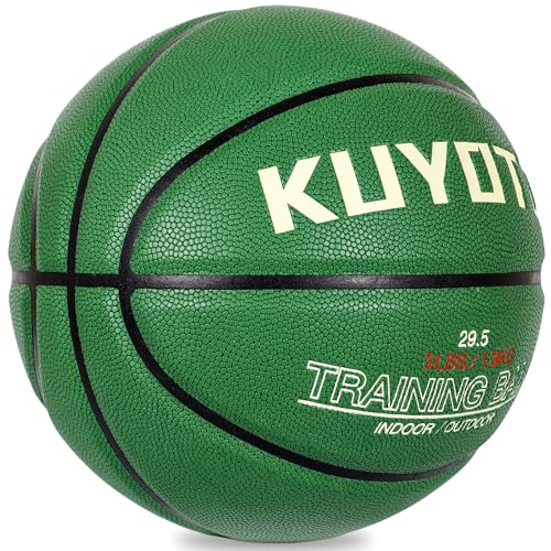 KUYOTQ 3lbs/2.2lbs Weighted Heavy Basketball 29.5/28.5" Training Size 7/6 Outdoor Basketball Equipment for Improving Ball Handling Dribbling Passing and Rebounding Skill(deflated)