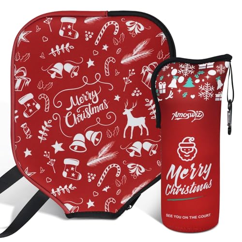 Pickleball Ball Holder - 1 Pc Pickle Ball Storage Bag, Portable Tennis Pouch with Hook for Fence, Premium Neoprene Material Bottle Holder, Pickleball Accessory Black Red Green Yellow Color - color: A pickleball cover & a ball holder Red