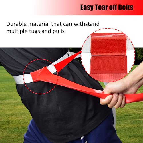 Flag Football Set, 14 Player/ 28 Player Football Flags and Belts Set, Includes Belts, Football Flags, Cones - color: 28 Players