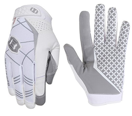 Seibertron Pro 3.0 Elite Ultra-Stick Football Receiver Gloves, High Performance Non-Slip Sports Gloves for Youth Kids Boys Girls & Adult - color: White, size: S Adult
