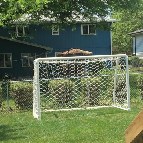 Luwint Soccer Goal Net Durable Polyester Goalie Replacement Netting (White) - size: 10 x 6.5 Ft