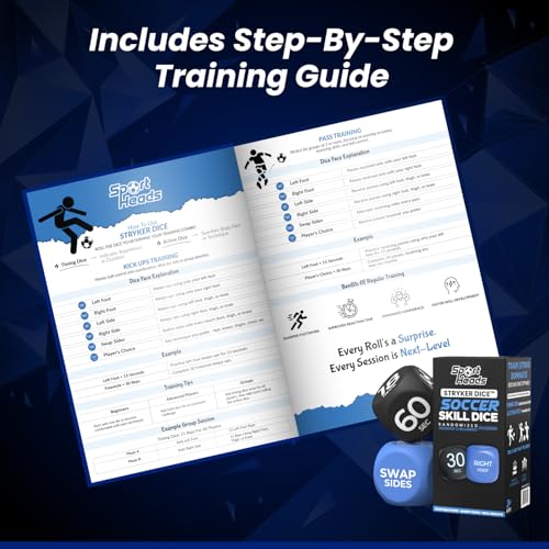 Soccer Training Equipment Dice Set - Footwork, Movement & Duration Exercise Dice for Skill, Coordination, Juggling Drills & Team Skills Development