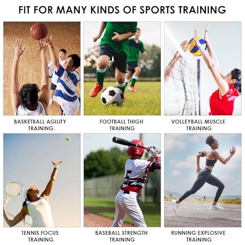 Speed Agility Training Equipment, 80lb Resistance Band Set to Improve Power, Strength, Focus Full Body Workout for Football, Basketball, Soccer, Tennis, Running, Jumping