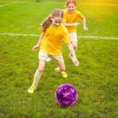 Size 4 Soccer Ball for Kids with Pump, Pink Soccer Ball for Girls, Indoor Outdoor Sports Toy for Birthdays, Holidays and Practice