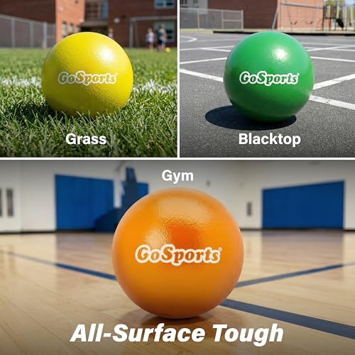 GoSports Soft Skin Foam Playground Dodgeballs - Set of 6 Includes Mesh Carry Bag - color: 6" Multicolor