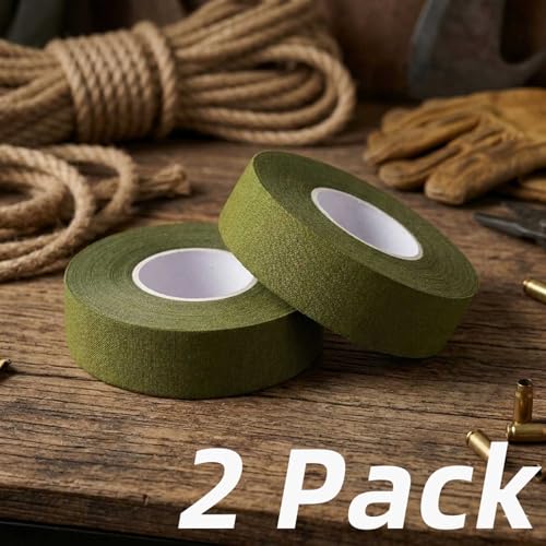 2 Rolls Magsaddle Gun Grip Tape, Non-Reflective, No Residue Goon Grip Tactical Tape for Pistol, Handgun, Rifle, Sports, Tool, Pull Up Bars, Handles, Bats, Rackets, Gym Equipment, Handrails - color: OD Green