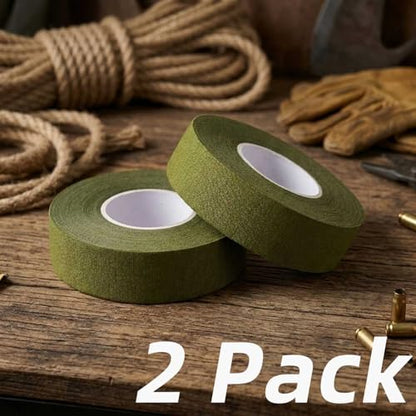 2 Rolls Magsaddle Gun Grip Tape, Non-Reflective, No Residue Goon Grip Tactical Tape for Pistol, Handgun, Rifle, Sports, Tool, Pull Up Bars, Handles, Bats, Rackets, Gym Equipment, Handrails - color: OD Green